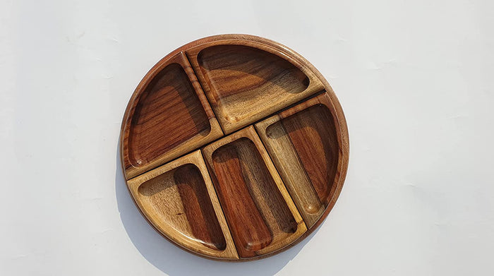 Circle Divided Wooden Plate
